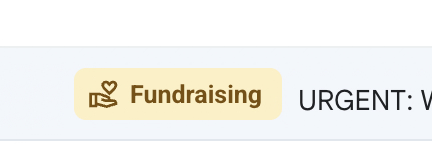 SolicitBlock Fundraising chip next to a Gmail subject line